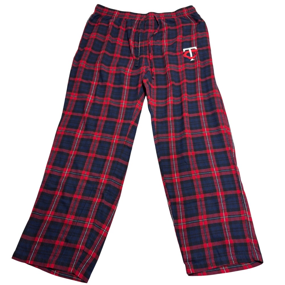 Concepts Sport MLB Minnesota Twins Pajama Pants Mens XL Red Blue Plaid Sleepwear